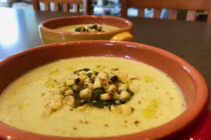 white corn roasted poblano soup