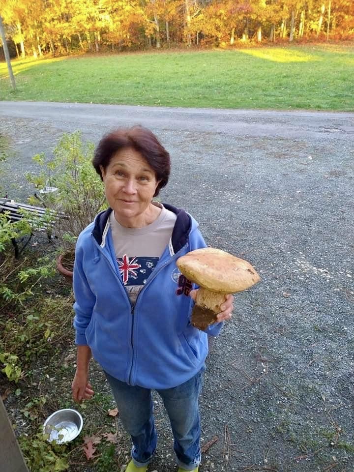 Catherine with 2-pound mushroom