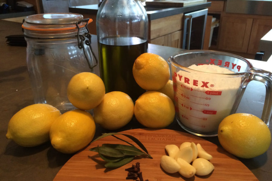 ingredients for preserved lemons