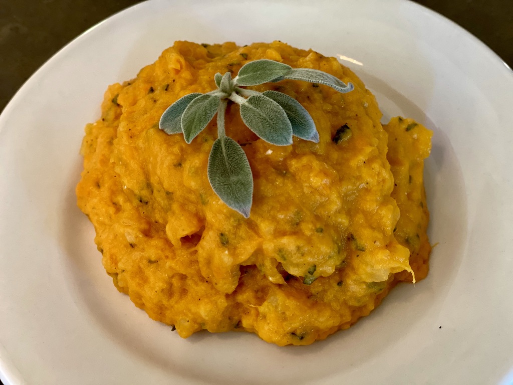 Mashed White Sweet Potatoes With Brown Butter