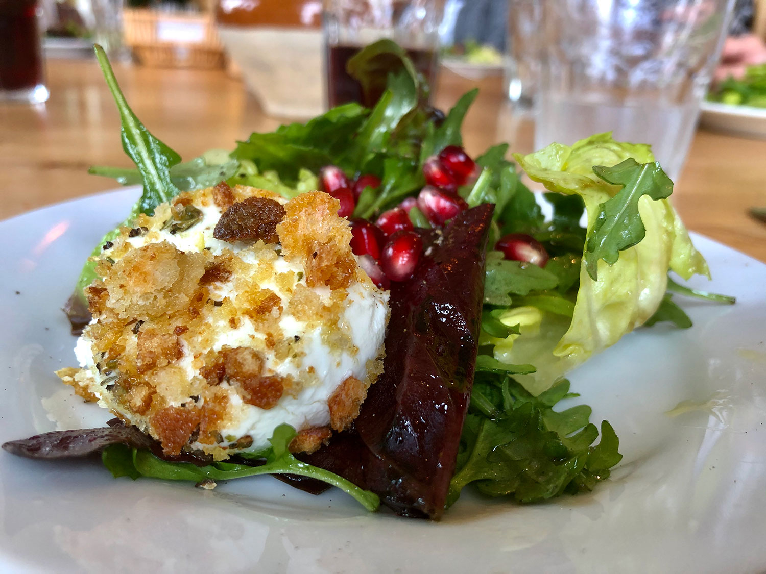 Baked Goat Cheese with Fines Herbes & Garden Lettuces Epicurean