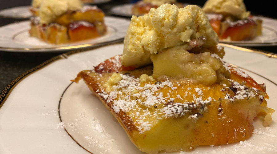 nectarine gratin with walnuts