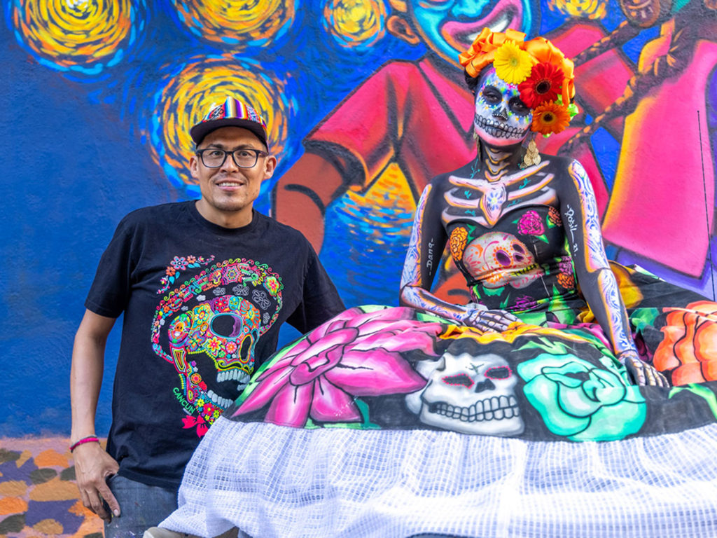 Gerardo “Fosil” Rivera Suaste and body art model