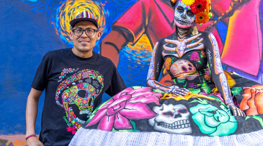 Gerardo “Fosil” Rivera Suaste and body art model