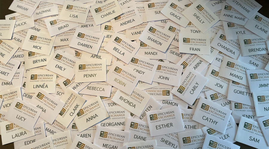 name tags from Epicurean Exchange cooking classes