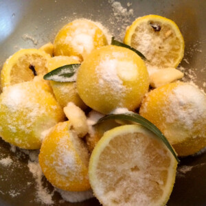 lemons with salt & garlic
