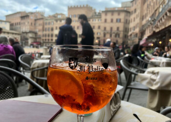 wine glass at the Palio